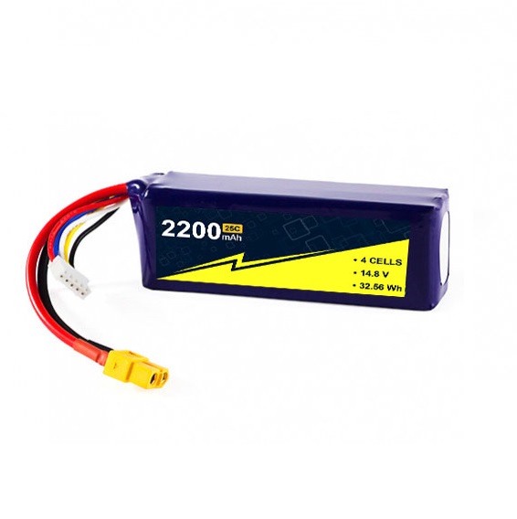14.8V 2200mAh 4S FPV Drone Lipo Battery Pack 75C With W/XT-60 For Quadcopter