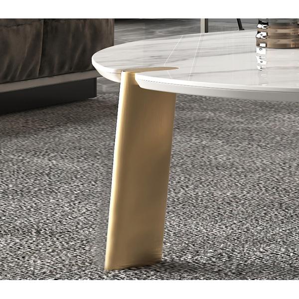 Modern Minimalism Glass Round Rock Coffee Table Combination OEM