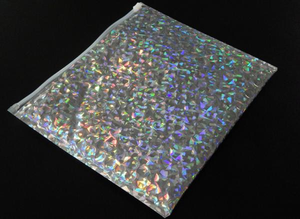 Buy 220x160mm Shiny Holographic Bubble Envelope Mailers with Zipper Cosmetic Bubble Jiffy Bag at wholesale prices