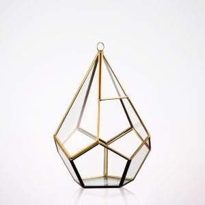 Buy cheap Hanging Flower Glass Homeware Succulent Plant Black Gold Geometric Glass from wholesalers