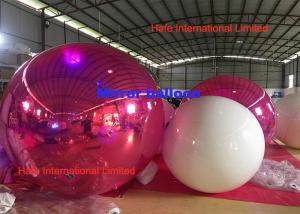 Quality Custom 2m Giant Festival PVC Inflatable Mirror Balloon For Event Decoration In Pink for sale