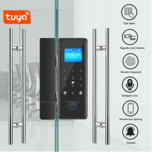 Quality TFT Screen Punch Free Smart Fingerprint Door Lock Tuya Remote Access For Office for sale