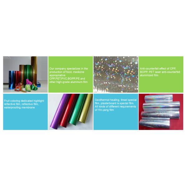PET Film Metallized Aluminum Foil Wrapping Paper for Customized Color Packaging Usage