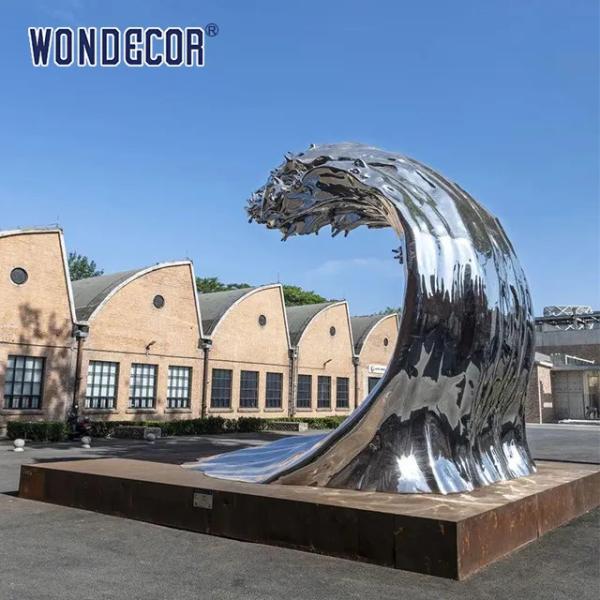 WONDERS Casting Stainless Steel Sculpture Metal Wave Sculpture 250cm