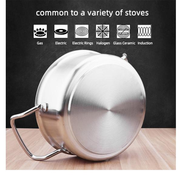 Factory Wholesale Stainless Steel Cooking Soup Stock Pot Thickened Compound Bottom Induction Korean Cookware Cooker Soup Pot