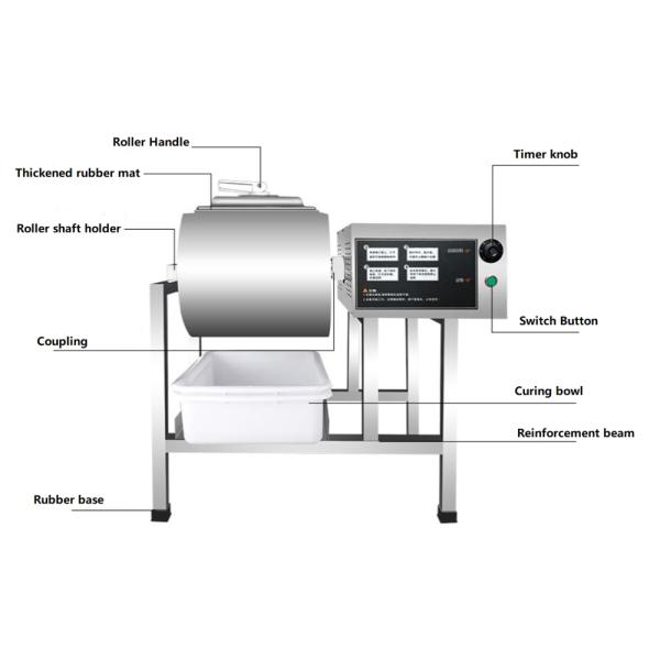 Stainless Steel Chicken Beef Sausage Marinator Vacuum Meat Tumbler For Food Processing Vacuum Meat Marinator