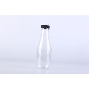 Quality Food grade pet plastic round juice bottles / plastic water bottles for sale