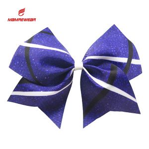 Quality Popular Ponytail Sublimation High School Cheer Bows With Clips Ribbon for sale