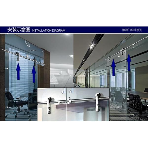 Corrosion Resistant Hotel Glass Barn Door Hardware Fitting with Zinc Alloy Material