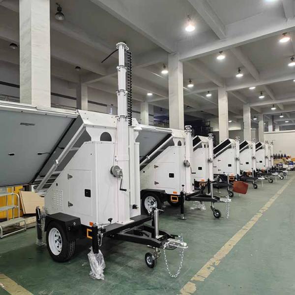 Steady Operation Mobile Surveillance Trailer Portable Solar Energy System Cctv Tower For Outdoor Exhibition Monitoring
