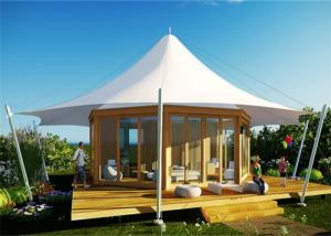 Quality PTFE Luxury Outdoor Tents Prefab Transparent Hollow Soundproof Glass Wall for sale
