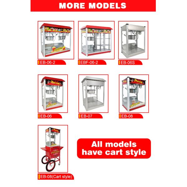 Convenient Outdoor Popcorn Machine with Food Warmer and Private Mold Design