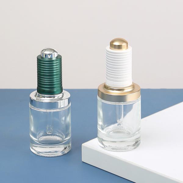 Sealing Type Dropper Green Frosted Glass Cosmetic Bottle 10ml 15ml 30ml 50ml for Face Serum and Face Oil Container Packaging