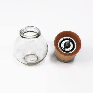 201g 124mm 6oz 170ml Wooden Glass Pepper Grinder