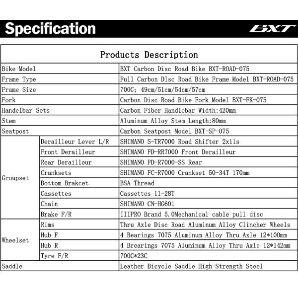 Shimano 11 Speed Road Bike 700C Full Carbon Fiber Disc Brake