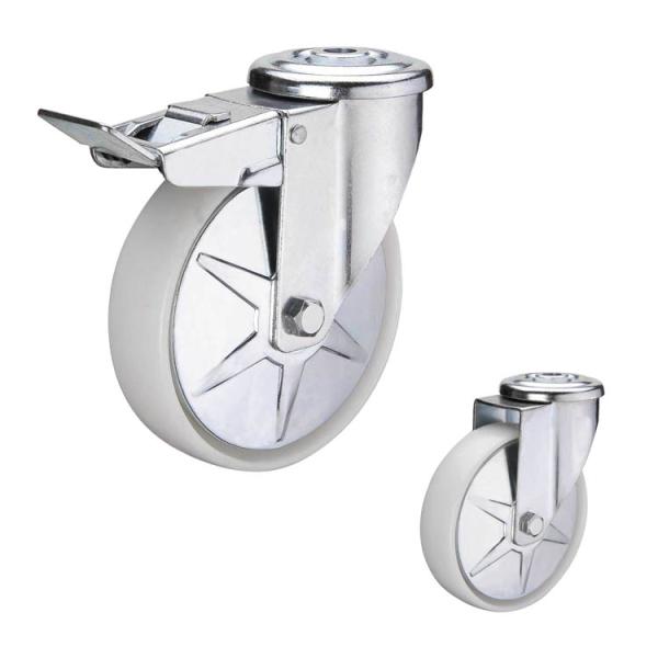 Dustproof 6 Inch 660lbs Loading Industrial Casters With Steel Cover