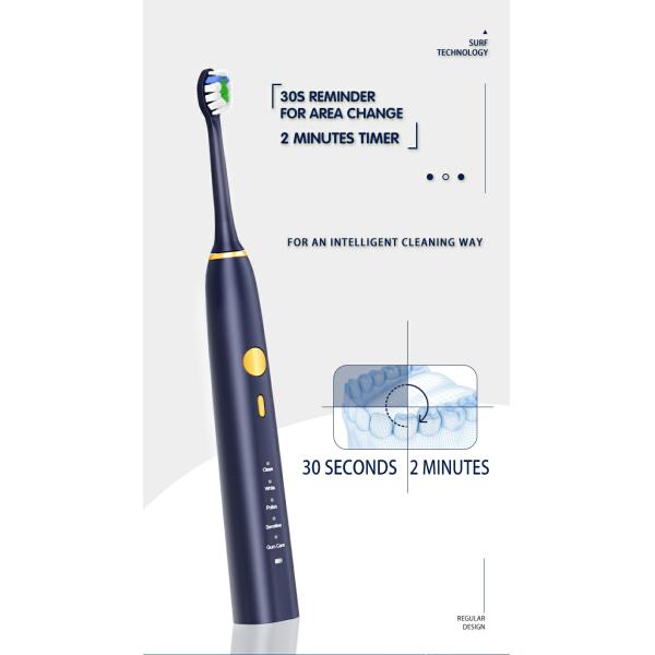 Adult Oral Care IPX7 Waterproof Electric Toothbrush Sonic Soft