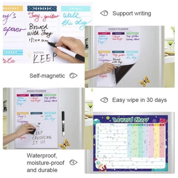 16'' X 11.75'' Magnetic Fridge Calendar Magnetic Dry Erase Wall Calendar Fridge Memo Pad