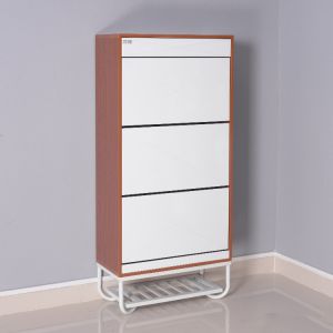 Three Layer Reversible 25 Pairs MDF Shoe Wooden Cabinet