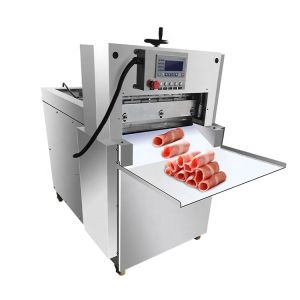 China Multifunction Automatic Frozen Meat Slicing Machine PLC 380V Beef Chopping on sale