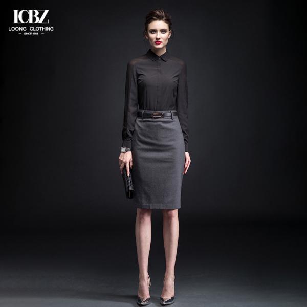 2022 Pure Solid White Casual Formal Ladies Blouse Tops for Office Lady at Affordable