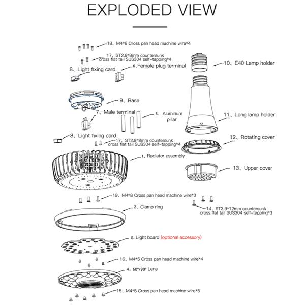 60W 100W 150W Linear High Bay LED Lights with Meanwell HBG driver