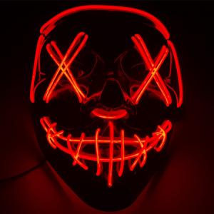 Quality Halloween Mask LED Glowing Mask Black Words Halloween LED Masks With Blood Horror Facepiece for sale