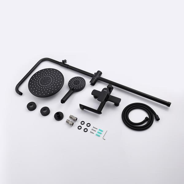 Brass 3 Spray Bathroom Shower Faucets With Round Shower Head Ceiling Mount In Black