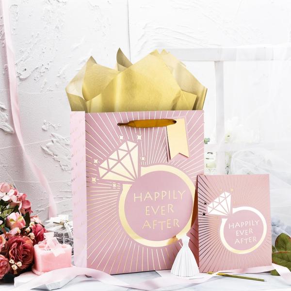 Custom Color Accepted Ivory Board Wedding Gift Paper Bags for Special Occasion Gifts