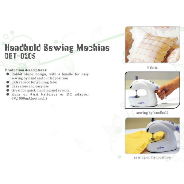 Portable Handheld Mini Sewing Machine CBT-0205 ABS Metal Material DC 6V/1000mA Output