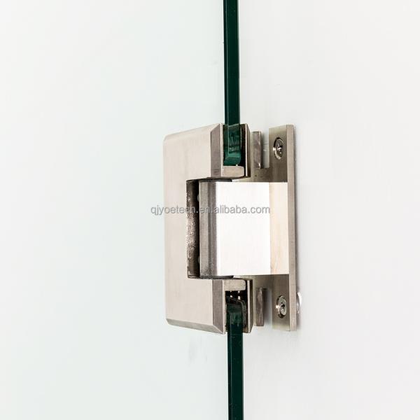 Safety Round Corner Brushed Nickel Adjustable Hinged Single Frameless Shower Door