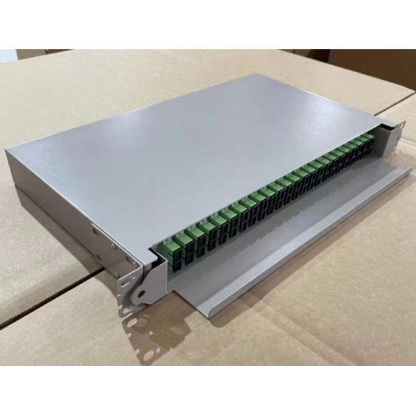 Black 24-48 Slding Type Rack Mount Fiber Optic Patch Panel For Network Cabling