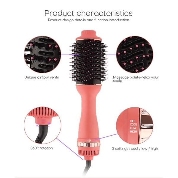 Professional Hot Air Thin Hair Brush Dryer With Customized Logo OEM