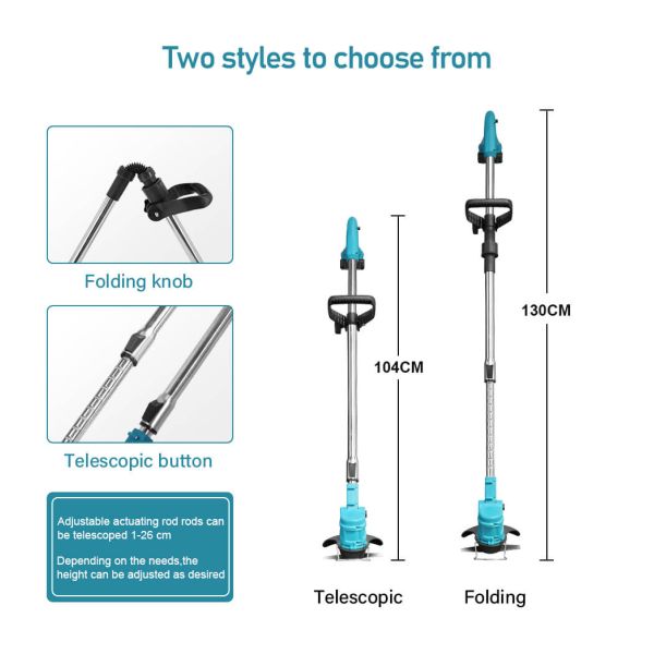 Portable Electric Brush Cutter Cordless Grass Trimmer Battery Powered Lawn Trimmer