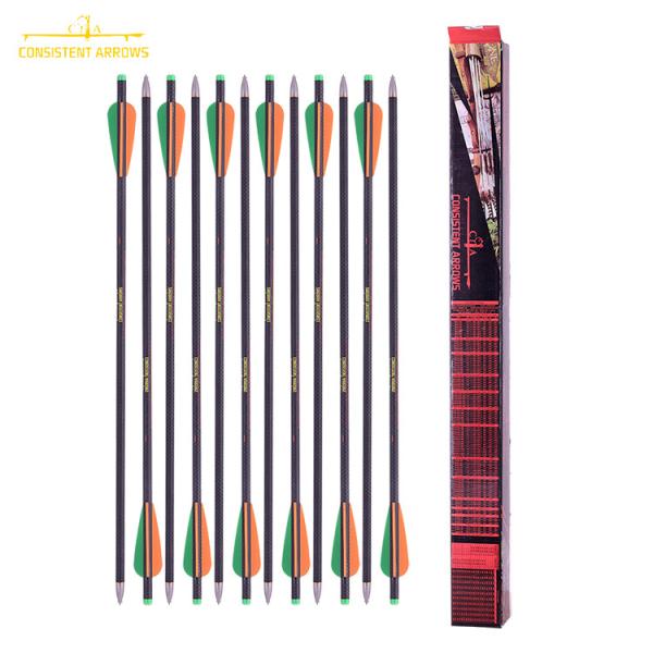 Id .300" ,7.62mm 18/20/22" 0.001" Straightness 3K Crossbow Bolts Carbon Arrows