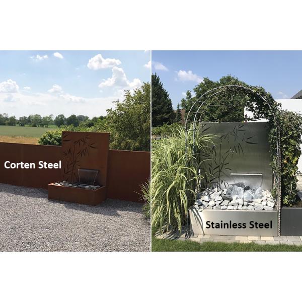 1500x1000x600mm Rustic Corten Steel Water Fountain With Laser Cut Screen Panel