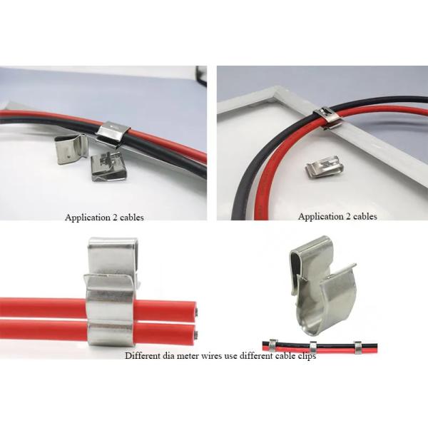 Durable Solar Cable Clip SS304 Solar Panel Installation Accessories Customized