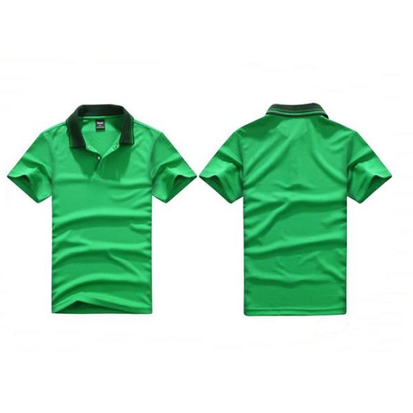 Knitted Embroidered Men's Work Polo Shirts , Short Sleeve Plain Women's Polo Shirts