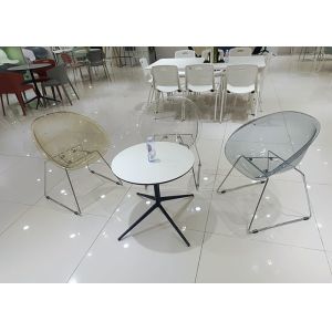 Transparent White Acrylic Dining Chairs Polycarbonate Resin UV Resistant