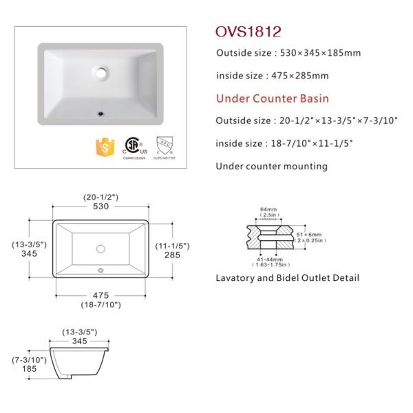 Soft Closing Seat Undermount Bathroom Basin Lavatory Vanity Sink