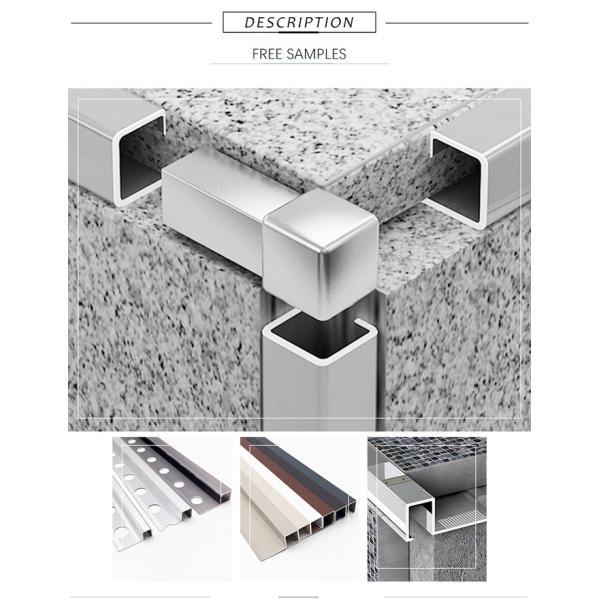TUV Box Edge Aluminum Tile Trim , 10.5mm Ceramic Tile Metal Edge Strips