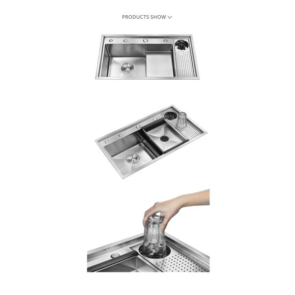 18 Gauge Undermount Cup Rinser Sink Stainless Steel Brushed Rectangular 79x46