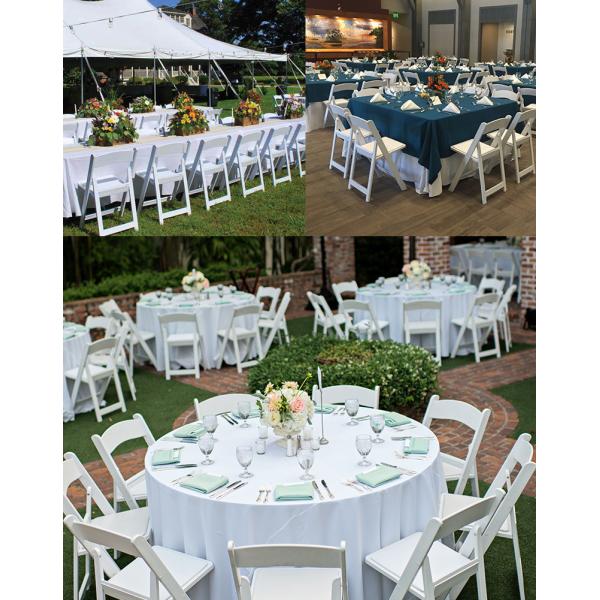 Square Outdoor Folding Chairs Wedding Party Wimbledon Garden White Resin Chairs