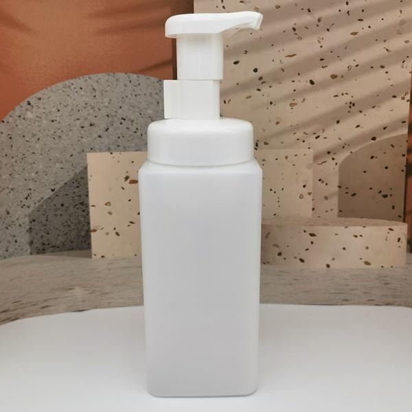 500ml Square Plastic HDPE Foam Pump Bottle 3cc 58mm Closure Size