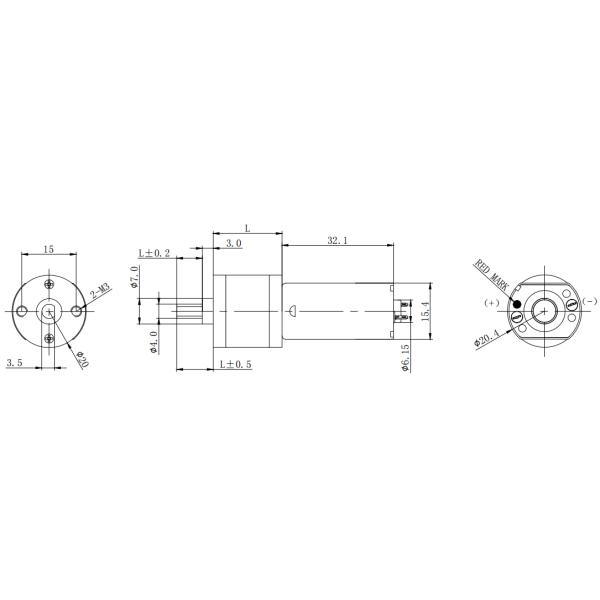 GM25-320 25mm Gear Reduction Motor Customize 70RPM 10kgf.cm For Paper Dispenser
