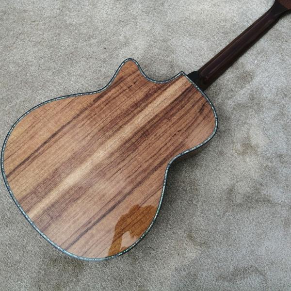 2019 Real Photos, acoustic guitar,Real Abalone Inlay,Solid Koa wood Cutaway electric guitar, Free shipping