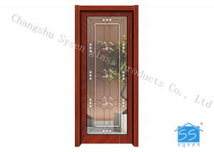 Quality Entry Door Decorative Panel Glass 22&quot; * 64&quot; / Custom Size Steel Frame Material for sale