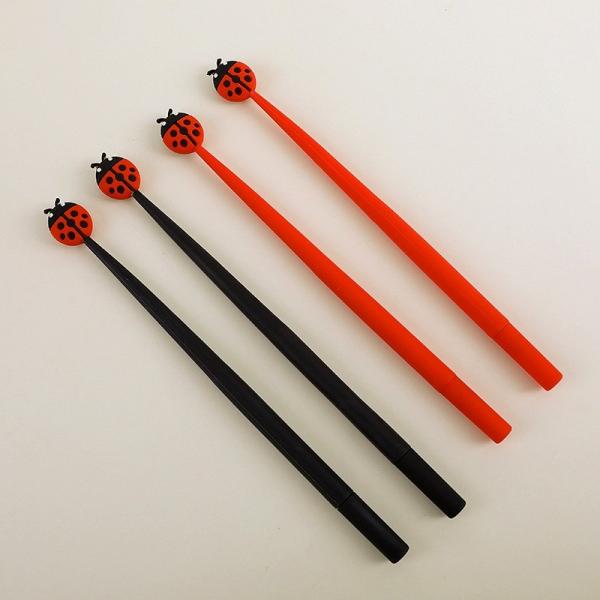 Hot Sale Seven-spotted Ladybug Silicone Gel Pens for School Office