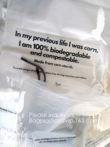 China Bio degradable corn starch PLA plastic zipper bag, Compost Bio Degradable Green Plastic Compostable k Bags on sale