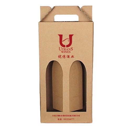 Folders Red Wine Box With Handle , Paperboard Food Packaging Box